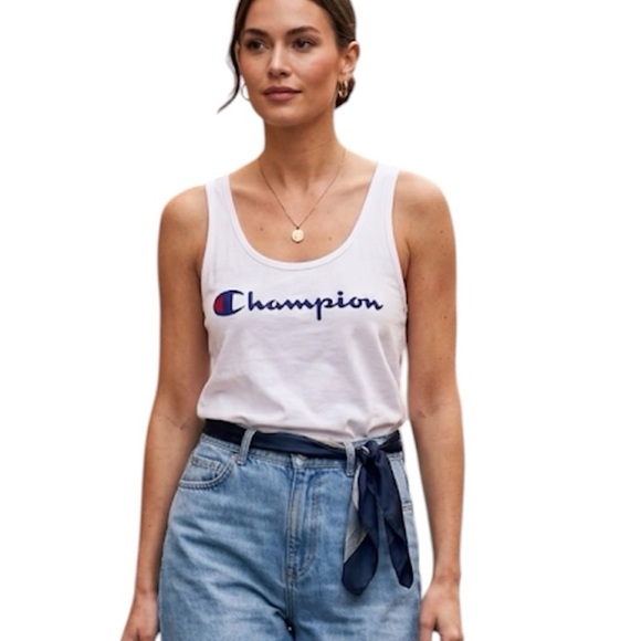Champion Tops - Champion Women Sleeveless White Tank- Size: Small